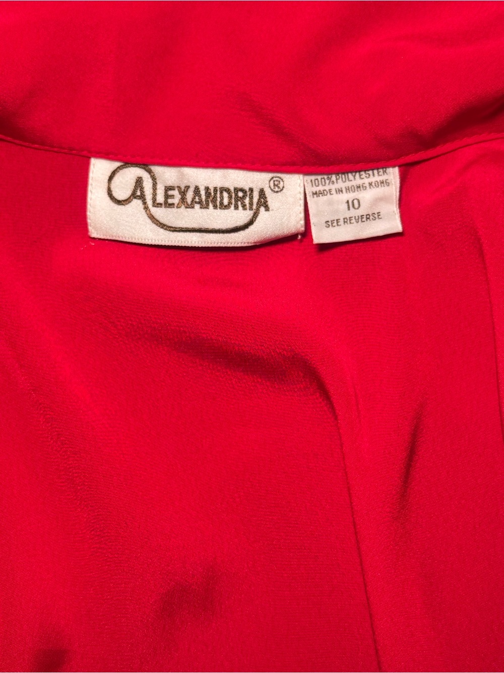 Alexandria Red Tie Neck Pleated Blouse size 10 - Picture 4 of 14